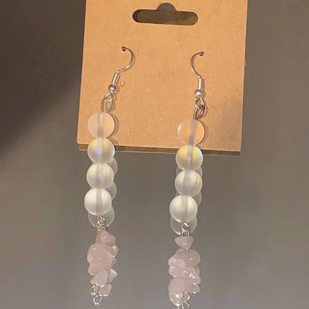 Rose quartz earrings